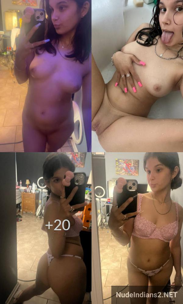 british slim nri nude selfie pics posing in bra panty - 25