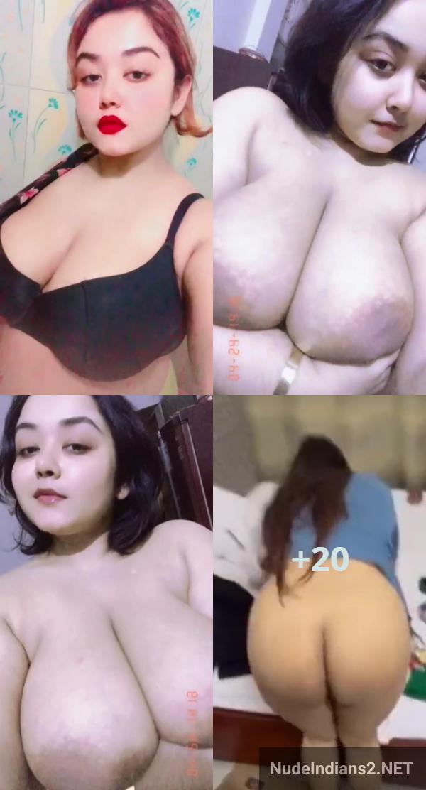 lucknow muslim chubby girl nude selfie images of huge boobs and ass -28