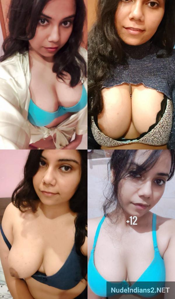 indian haryana big boobs girl cleavage nude pics sharing selfie in tight bra to office friend - 18