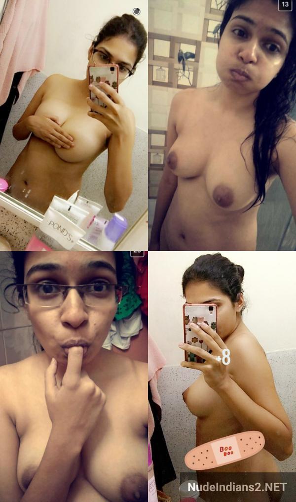 hot telugu nude girl boobs selfie photos standing topless in bathroom - 13